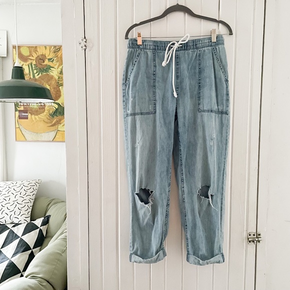 aerie Pants - Aerie Distressed Denim Joggers